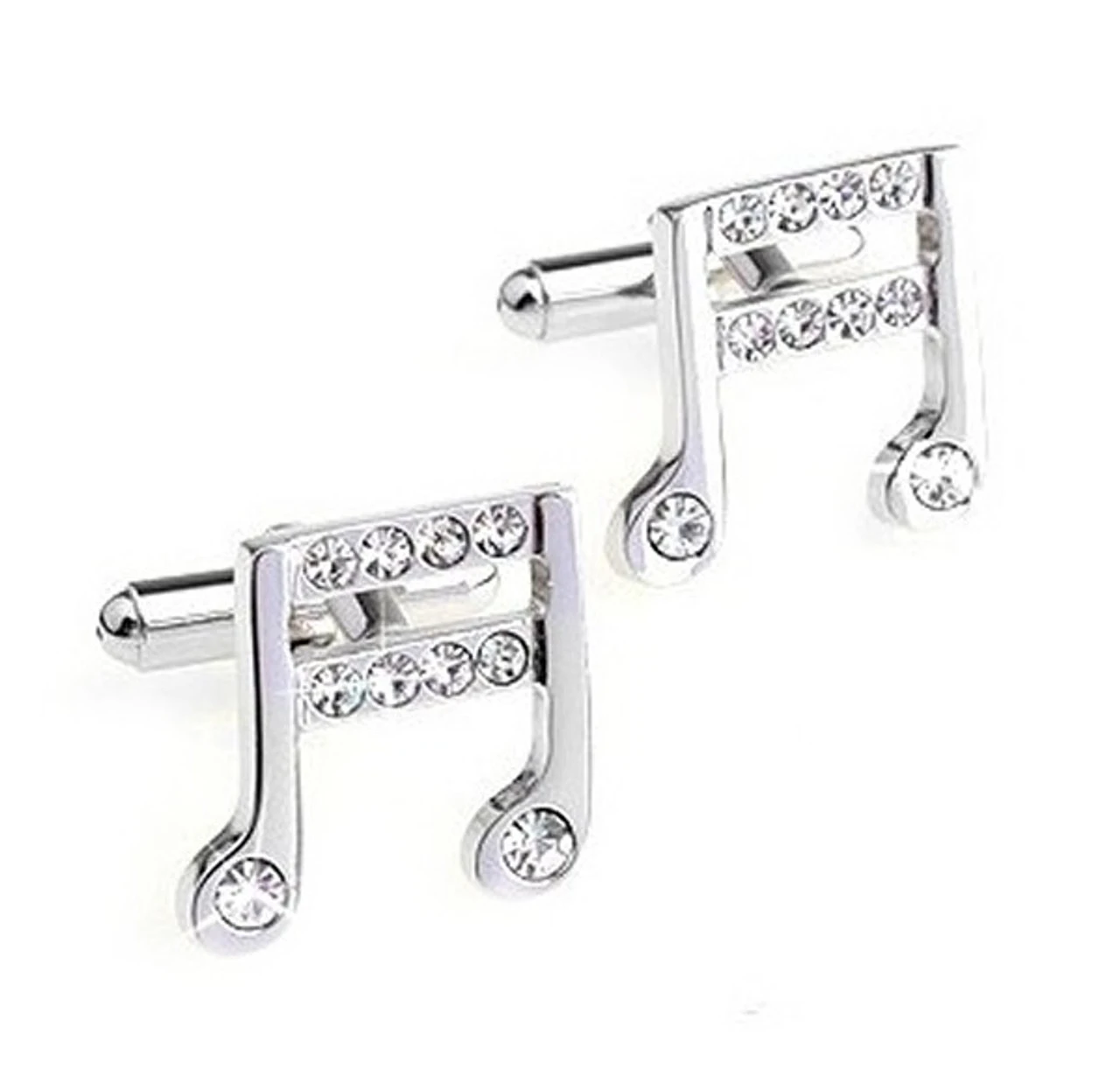 Clear Swarovski® Crystal Musical Note Cufflinks (V-CF-C502C-S) 1 Clear Swarovski® Crystal Musical Note Cufflinks (V-CF-C502C-S)