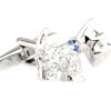 Crystal Small Scottish Terrier Dog Cufflinks (V-CF-C50385BL)
