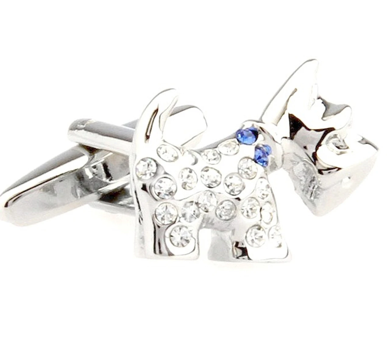 Crystal Small Scottish Terrier Dog Cufflinks (V-CF-C50385BL) 1 Crystal Small Scottish Terrier Dog Cufflinks (V-CF-C50385BL)