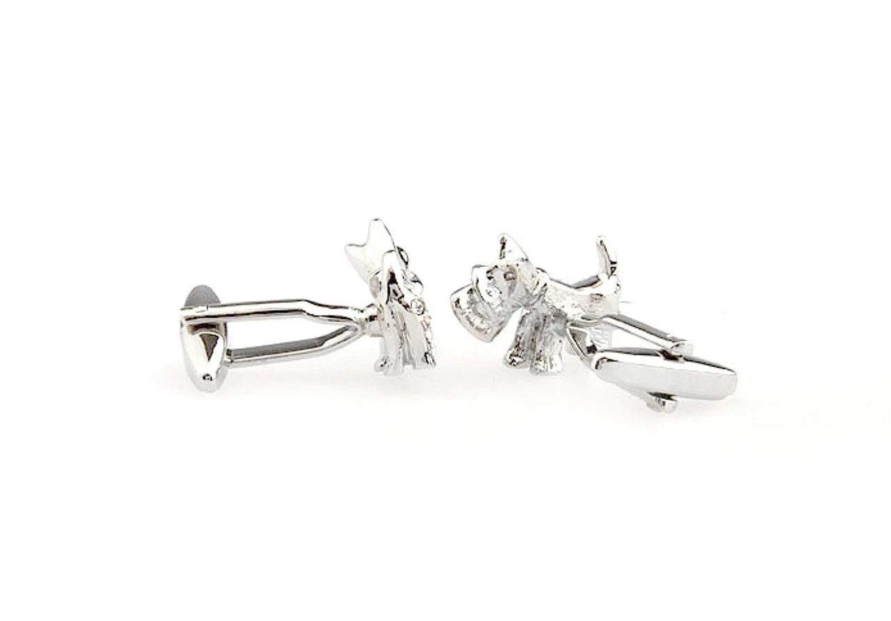 Crystal Small Scottish Terrier Dog Cufflinks (V-CF-C50385BL) 3 Crystal Small Scottish Terrier Dog Cufflinks (V-CF-C50385BL) - Image 3
