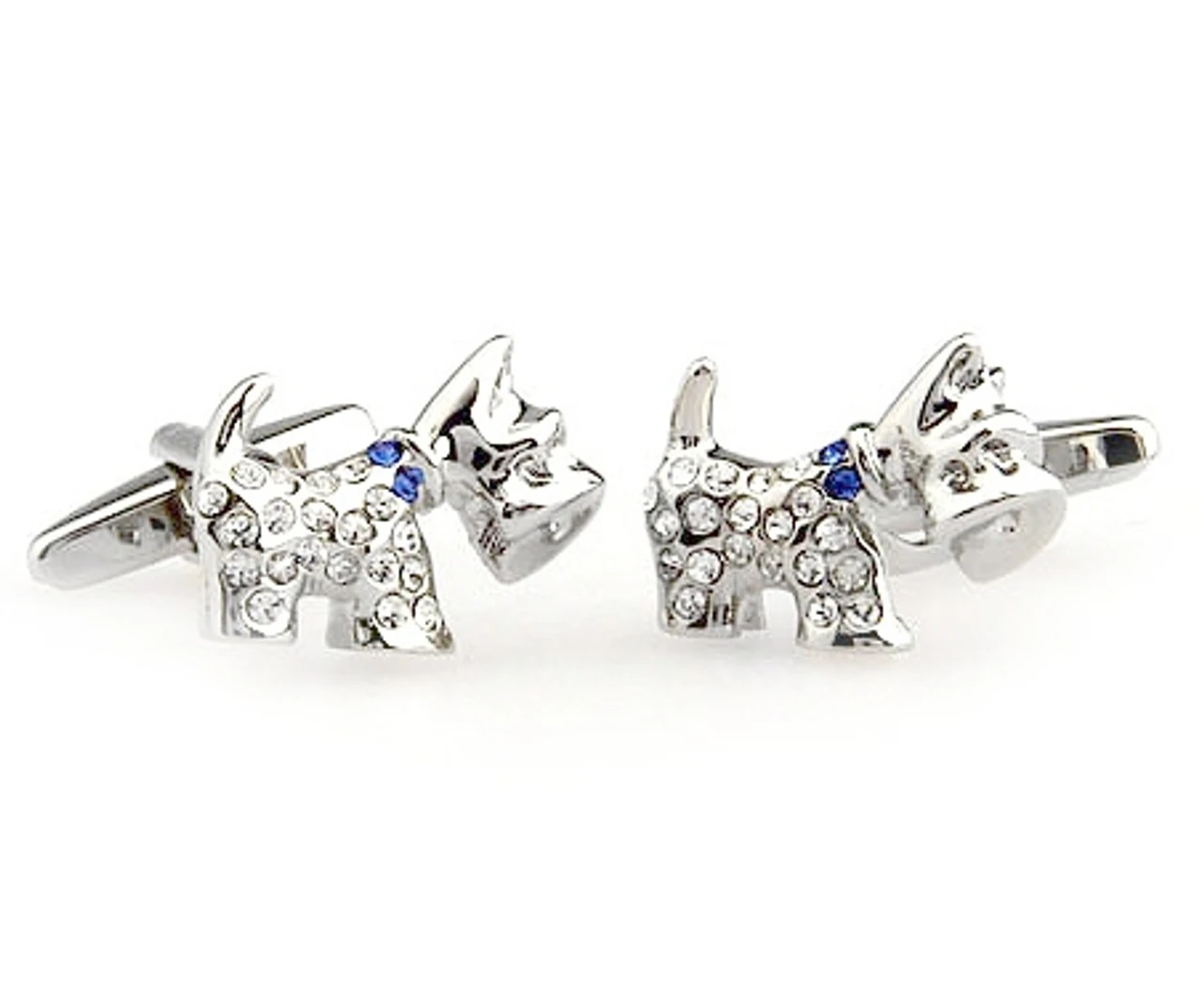 Crystal Small Scottish Terrier Dog Cufflinks (V-CF-C50385BL) 2 Crystal Small Scottish Terrier Dog Cufflinks (V-CF-C50385BL) - Image 2