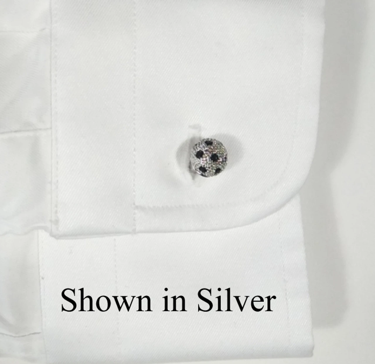 Small Gold With Black Swarovski® Crystals Dual Ball Cufflinks (V-CF-C509B-G) 4 Small Gold With Black Swarovski® Crystals Dual Ball Cufflinks (V-CF-C509B-G) - Image 4