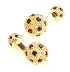 Small Gold With Black Swarovski® Crystals Dual Ball Cufflinks (V-CF-C509B-G) 6 Small Gold With Black Swarovski® Crystals Dual Ball Cufflinks (V-CF-C509B-G) -Suit Discount Store V CF C509B G 2 30326.1534322141
