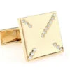 Simple Square Diamond Swarovski® Crystals In Gold Cufflinks (V-CF-C532C-G)