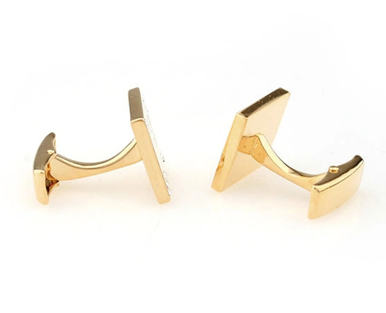 Simple Square Diamond Swarovski® Crystals In Gold Cufflinks (V-CF-C532C-G) 4 Simple Square Diamond Swarovski® Crystals In Gold Cufflinks (V-CF-C532C-G) - Image 4