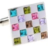 Multi-Colored Square Swarovski® Crystal Cufflinks (V-CF-C56301)