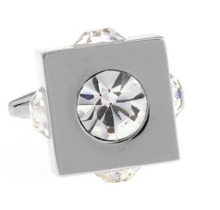 Diamond Cubed Crystal Cufflinks (V-CF-C61030C-S)