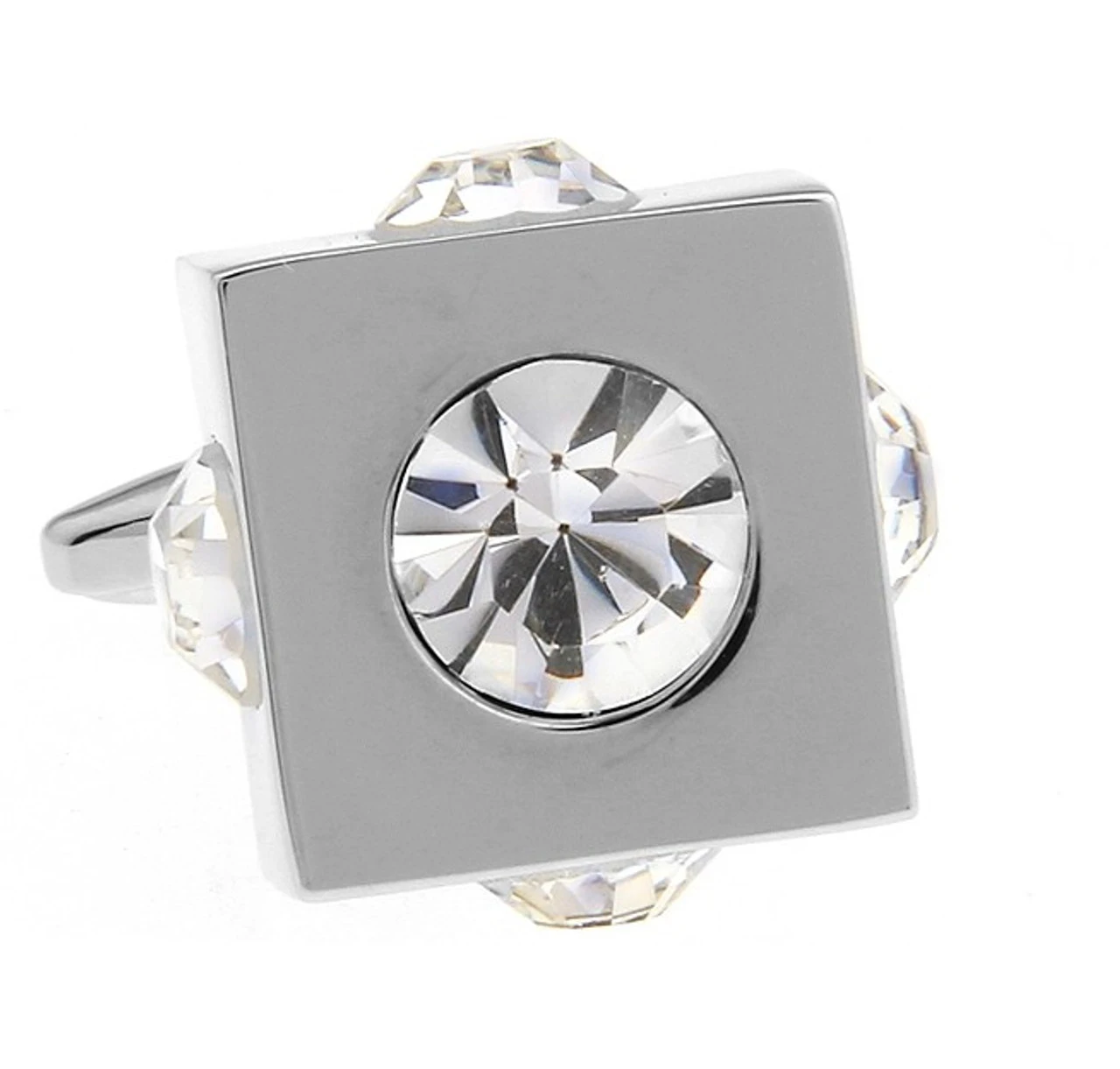Diamond Cubed Crystal Cufflinks (V-CF-C61030C-S) 1 Diamond Cubed Crystal Cufflinks (V-CF-C61030C-S)