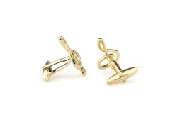 Large Treble Clef With Blue Crystal Cufflinks (V-CF-C64927B-G) -Suit Discount Store V CF C64927BL G 2 08017.1534484930