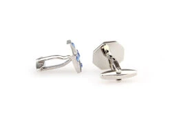 Royal Blue Crystal Circle Cufflinks (V-CF-C65449BL) -Suit Discount Store V CF C65449BL 2 09780.1534235908