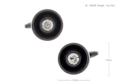 Diamond Crystal Round Tungsten Cufflinks (V-CF-C68396-T) -Suit Discount Store V CF C68396 T 4 38319.1551440264