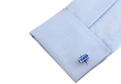 Blue Long Cube With Square Crystals Cufflinks (V-CF-C7708BL) -Suit Discount Store V CF C7708 cuff 2 95459.1534425979