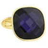 Large Faceted Dark Purple Swarovski® Gold Cufflinks (V-CF-C7872PR-G)