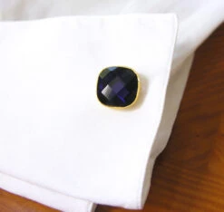 Large Faceted Dark Purple Swarovski® Gold Cufflinks (V-CF-C7872PR-G) -Suit Discount Store V CF C7872PR G 5 01110.1553826424