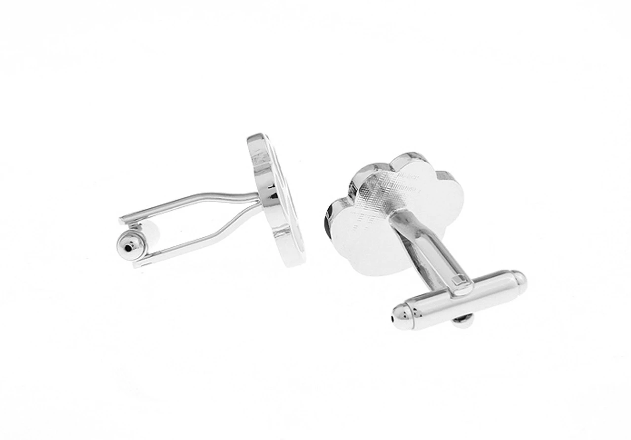 Black Enamel Paw Print Dog Cufflinks (V-CF-E401B) 3 Black Enamel Paw Print Dog Cufflinks (V-CF-E401B) - Image 3