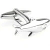 Silver Great White Shark Cufflinks (V-CF-E449-S)