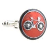 Red Enamel Bicycle Cufflinks (V-CF-E52977R)