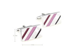 Pink Enamel Diagonal Design Cufflinks (V-CF-E70422P1) -Suit Discount Store V CF E70422P1 3 29940.1524208119