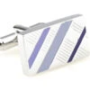 Lilac Enamel Diagonal Design Cufflinks (V-CF-E70422PR1)