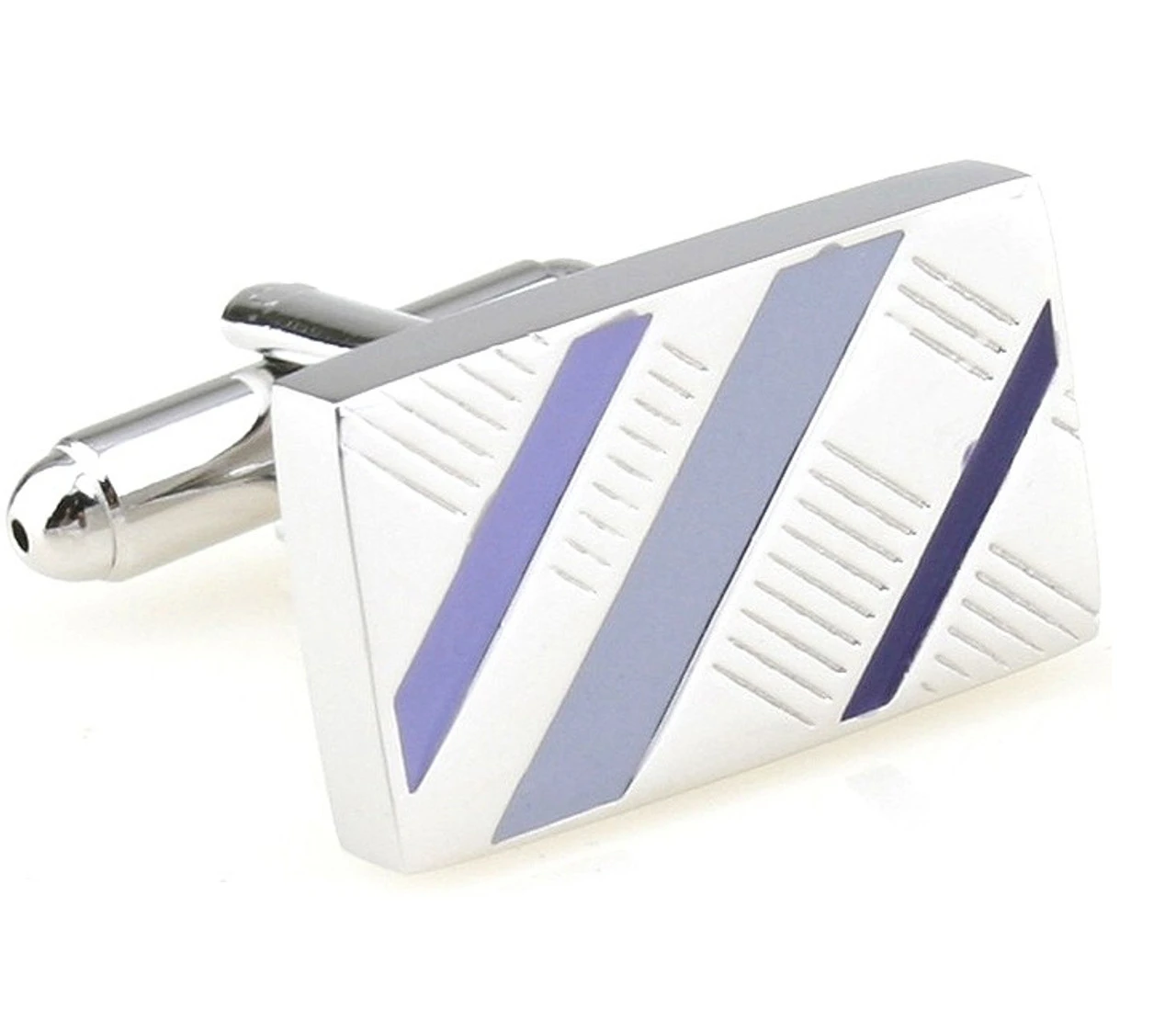 Lilac Enamel Diagonal Design Cufflinks (V-CF-E70422PR1) 1 Lilac Enamel Diagonal Design Cufflinks (V-CF-E70422PR1)