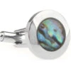 Genuine Abalone Shell Stainless Steel Cufflinks (V-CF-G230102SS)