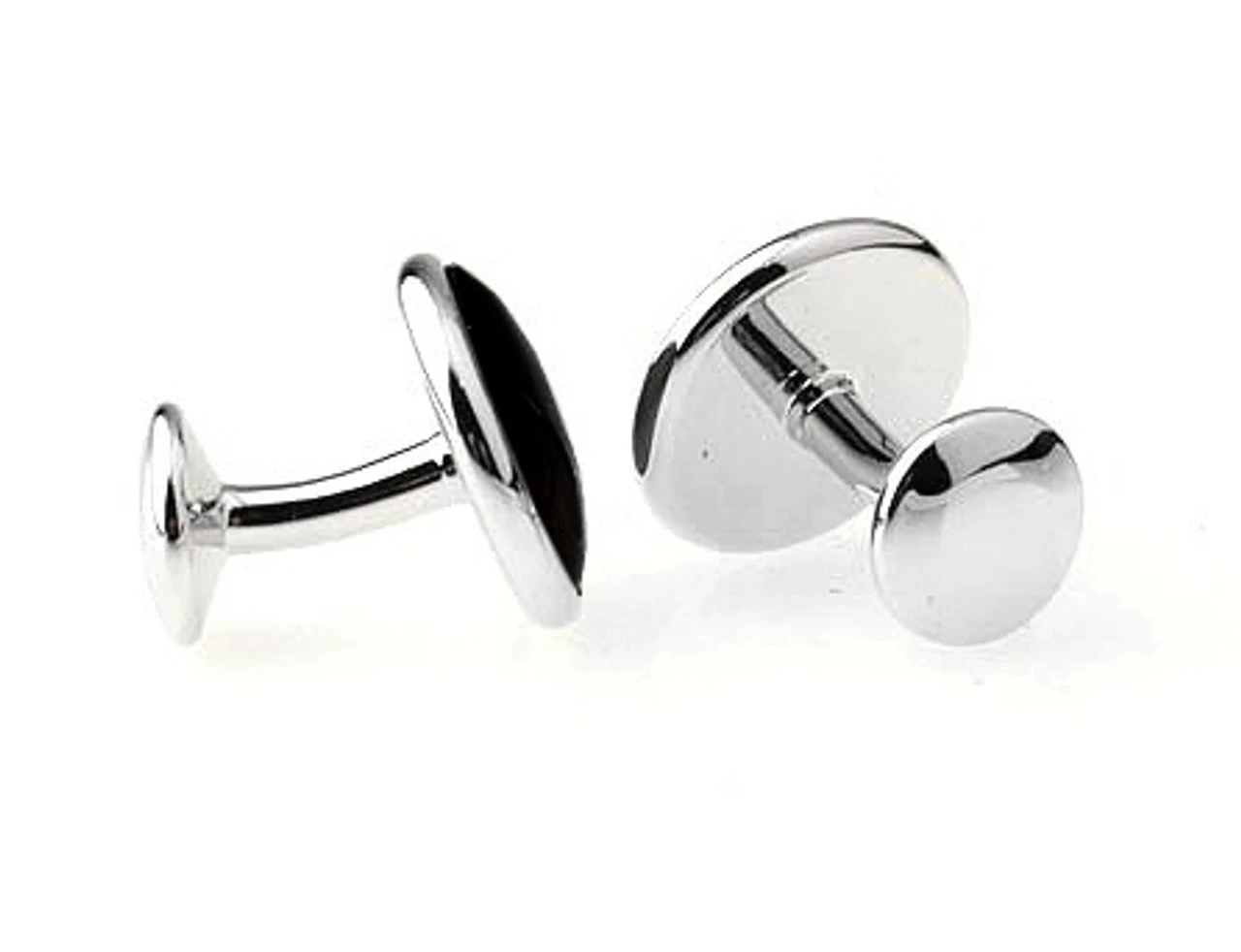 Knob Style Genuine Black Onyx Cufflinks (V-CF-G407B) 2 Knob Style Genuine Black Onyx Cufflinks (V-CF-G407B) - Image 2