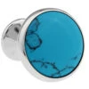 Knob Style Genuine Turquoise Cufflinks (V-CF-G407BL)