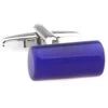 Royal Blue Cat's Eye Stone Cylinder Cufflinks (V-CF-G50014B)