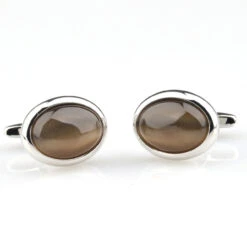 Large Oval Brown Cat's Eye Cufflinks (V-CF-G50387-BR) -Suit Discount Store V CF G50387 BR 3 75773.1535151954