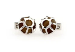 Round Dome Brown Cat's Eye Cufflinks (V-CF-G511BR) -Suit Discount Store V CF G511BR 3 20711.1535196054