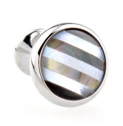 Abalone Shell And Mother Of Pearl Stripe Inlay Cufflinks (V-CF-G52810-S)