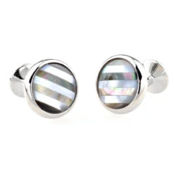 Abalone Shell And Mother Of Pearl Stripe Inlay Cufflinks (V-CF-G52810-S) -Suit Discount Store V CF G52810 S 3 59223.1549975173