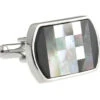 Black Onyx And Mother Of Pearl Cufflinks (V-CF-G60446)