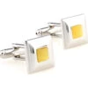 Square Light Yellow Cat's Eye Cufflinks (V-CF-G60739Y)