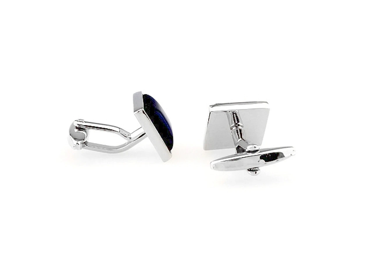 Dark Blue Cat's Eye Stone Square Cufflinks (V-CF-G60741DB) 2 Dark Blue Cat's Eye Stone Square Cufflinks (V-CF-G60741DB) - Image 2