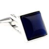 Dark Blue Cat's Eye Stone Square Cufflinks (V-CF-G60741DB)