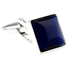 Dark Blue Cat's Eye Stone Square Cufflinks (V-CF-G60741DB)