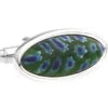 Blue & Green Murano Millefiori Floral Glass Cufflinks (V-CF-G64638-1-S)