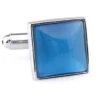 Blue Cat's Eye Stone Square Cufflinks (V-CF-G66604LBL)