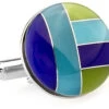 Multi-Blue & Green Cat's Eye Cufflinks (V-CF-G66802)