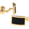 Gold Chain Design With Black Onyx Cufflinks (V-CF-G703-G)