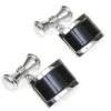 Black Onyx Chained Cufflinks (V-CF-G703-S)