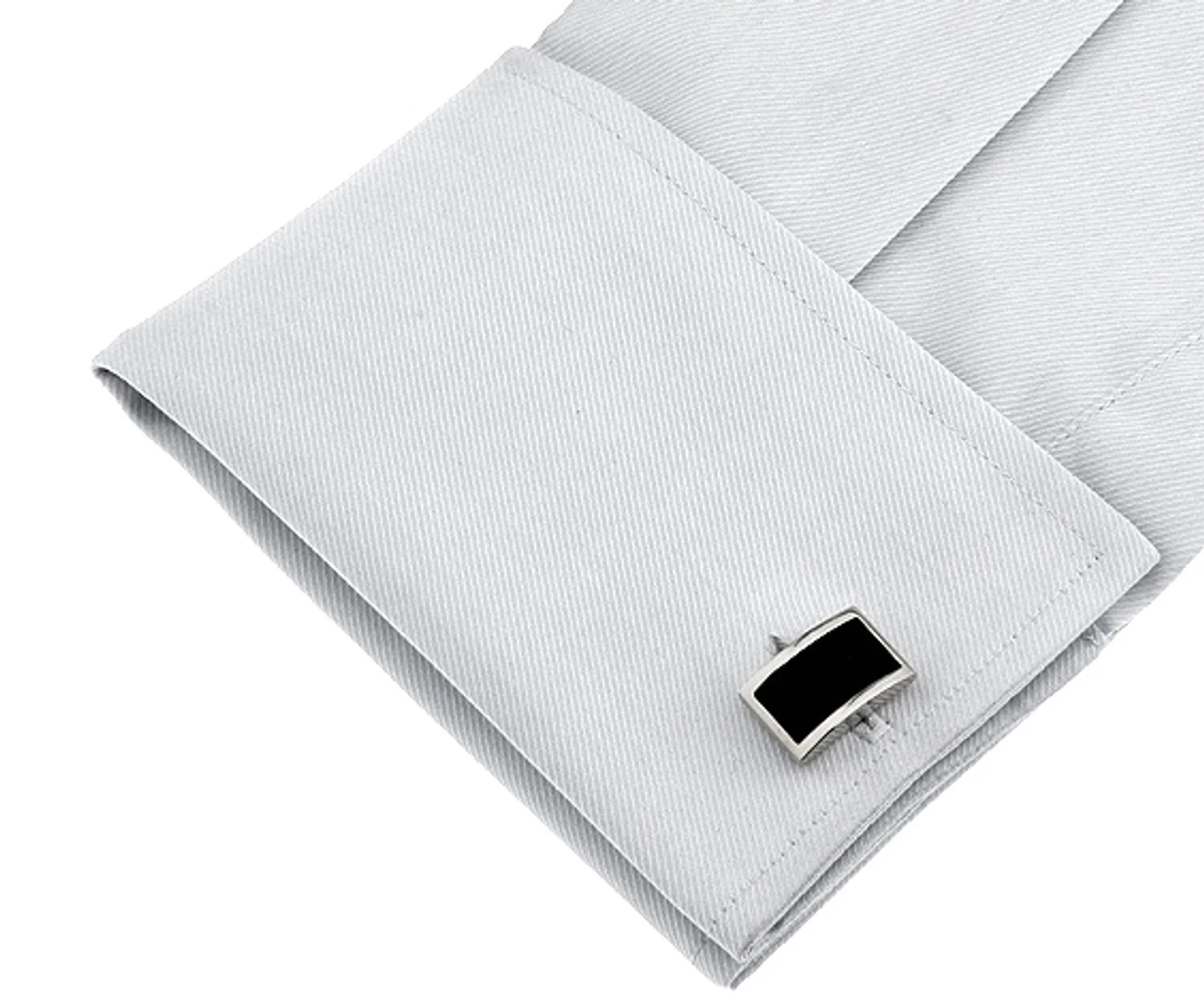 Black Onyx Chained Cufflinks (V-CF-G703-S) 2 Black Onyx Chained Cufflinks (V-CF-G703-S) - Image 2