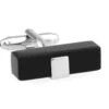 Genuine Long Black Onyx Cufflinks (V-CF-G70874)