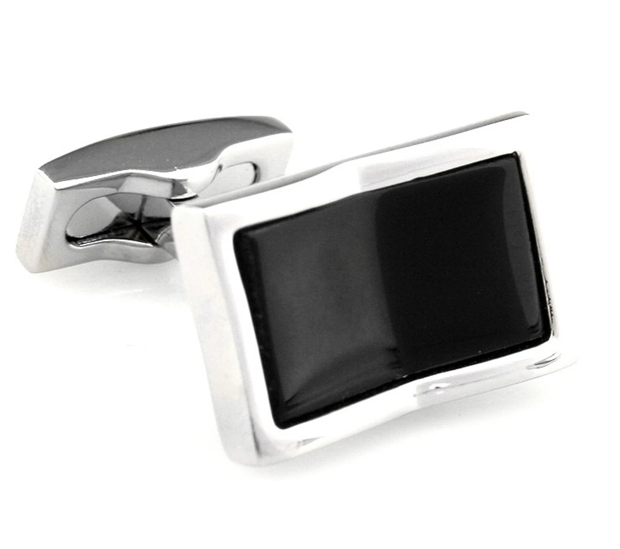 Rectangular Black Onyx Cufflinks (V-CF-G9177B) 1 Rectangular Black Onyx Cufflinks (V-CF-G9177B)