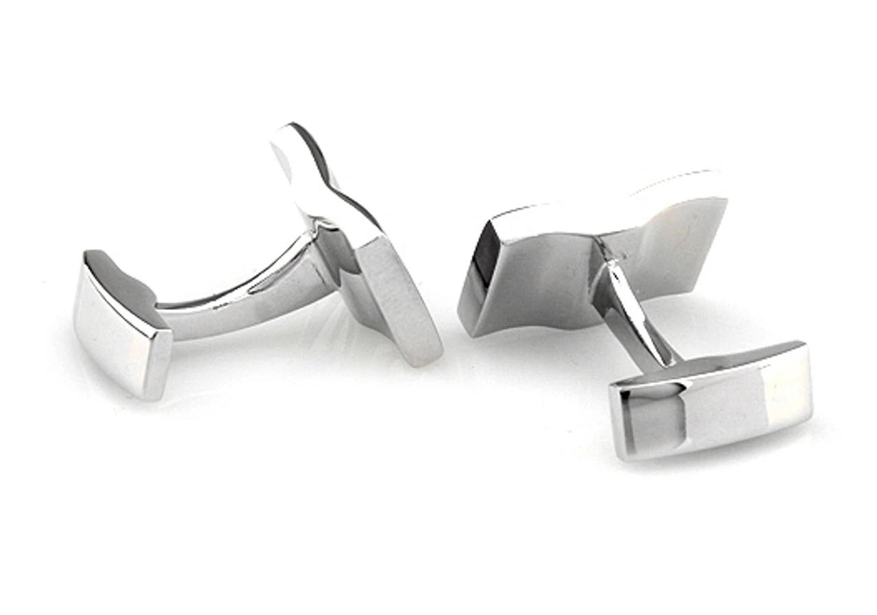 Rectangular Black Onyx Cufflinks (V-CF-G9177B) 2 Rectangular Black Onyx Cufflinks (V-CF-G9177B) - Image 2