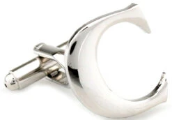 Large Personalized Initial Cufflinks - Letter C - Plus Your Choice (V-CF-M17046S-LT-C)