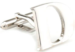 Large Personalized Initial Cufflinks - Letter D - Plus Your Choice (V-CF-M17046S-LT-D)
