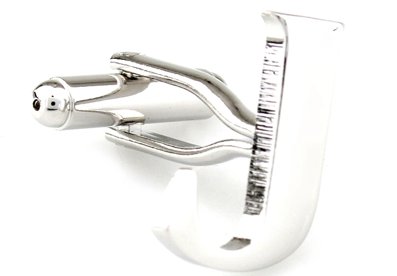 Large Personalized Initial Cufflinks - Letter J - Plus Your Choice (V-CF-M17046S-LT-J) 1 Large Personalized Initial Cufflinks - Letter J - Plus Your Choice (V-CF-M17046S-LT-J)