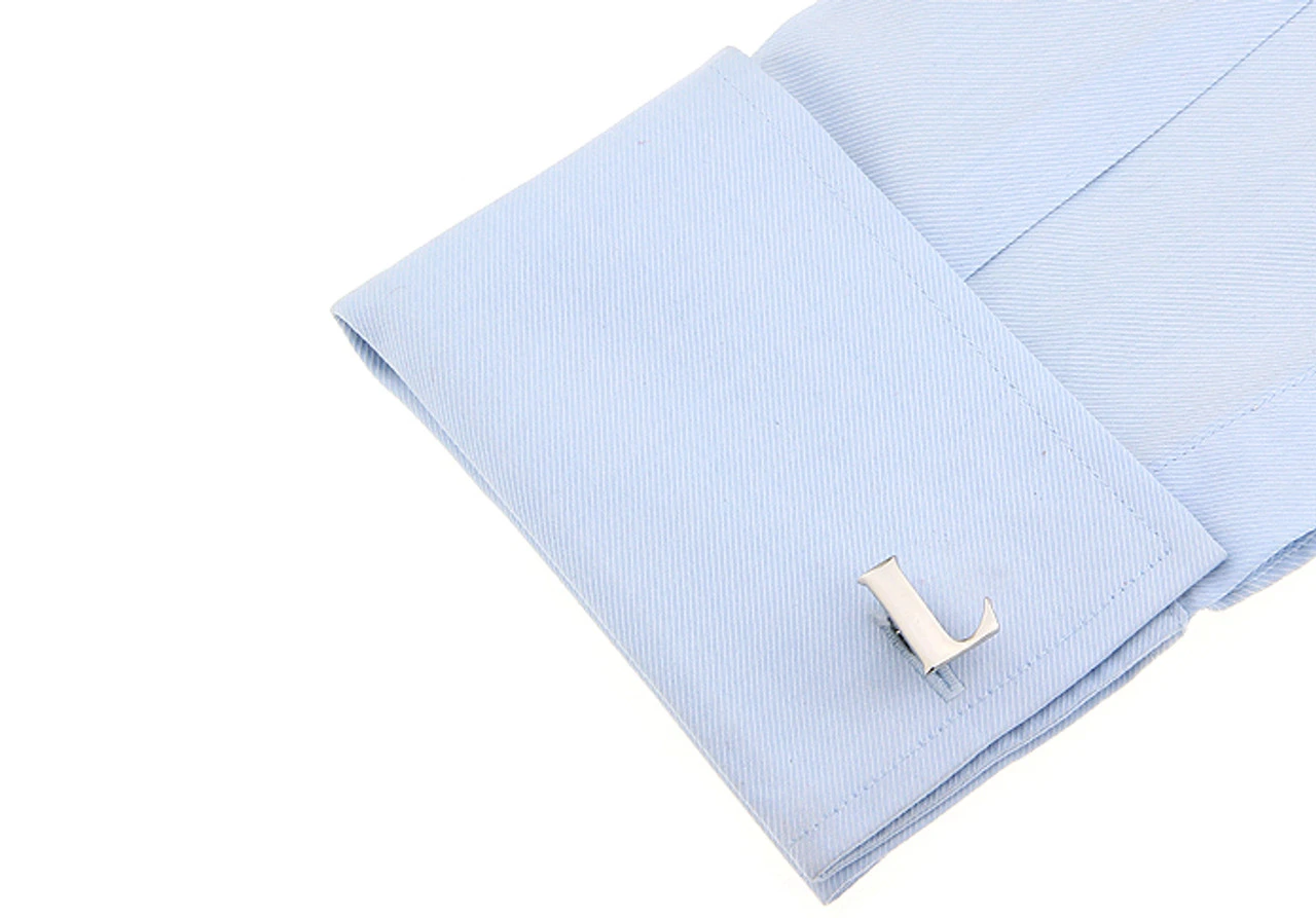 Large Personalized Initial Cufflinks - Letter L - Plus Your Choice (V-CF-M17046S-LT-L) 2 Large Personalized Initial Cufflinks - Letter L - Plus Your Choice (V-CF-M17046S-LT-L) - Image 2